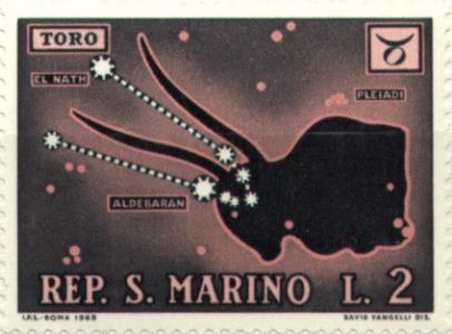costellazione del Toro, Repubblica di San Marino, 1969