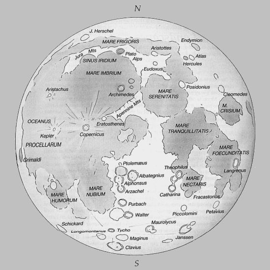 mappa della Lunavisibile da Terra